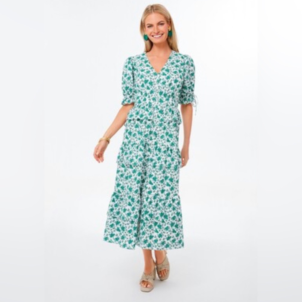 Tuckernuck Green Floral Midi Dress